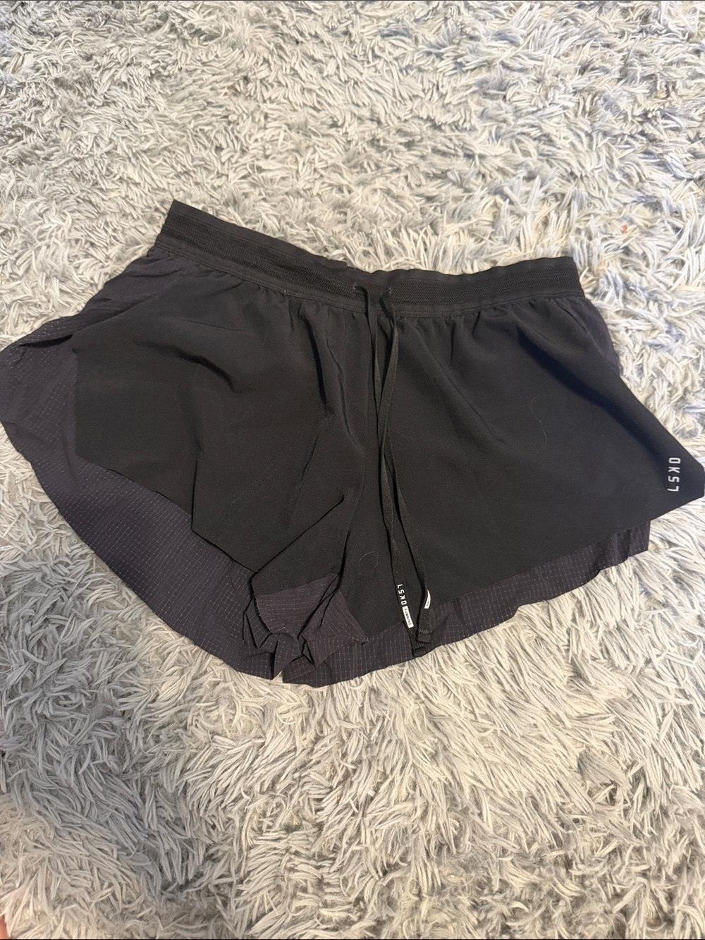 LSKD Women’s Black Layered Athletic Shorts